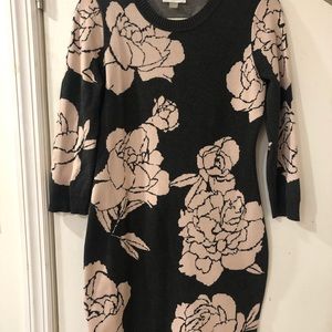 Calvin Klein Floral Print Sweater Dress
